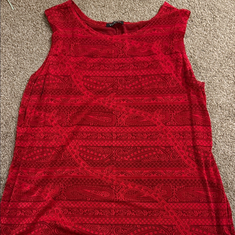 Vikki Vi Red Jacket & Sleeveless Blouse
